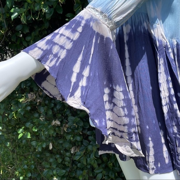 💋NWT BOHO Me Lace Inset Tie Dye Print Tunic Swimsuit Coverup - Picture 11 of 12